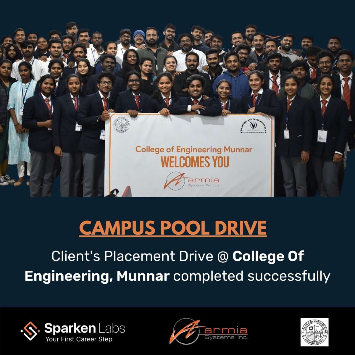 Client's Placement Drive @ College Of Engineering, Munnar completed successfully